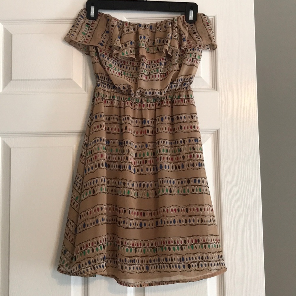 Strapless dress with cutout triangle back. Sz S.
